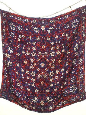 Vintage  Red White & Blue Vera Silk Square scarf